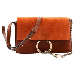 Chloe Faye Shoulder Bag Leather and Suede Small