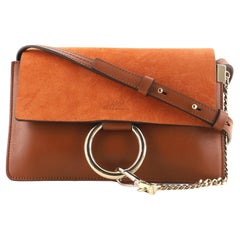 Chloe Faye Shoulder Bag Leather and Suede Small Chloe Faye Shoulder Bag Leather and Suede Small