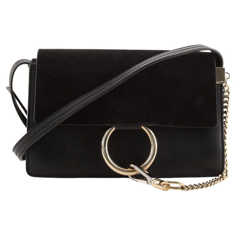 Chloe Faye Shoulder Bag Leather and Suede Small For Sale at 1stDibs