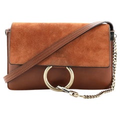 Chloe Faye Shoulder Bag Leather and Suede Small