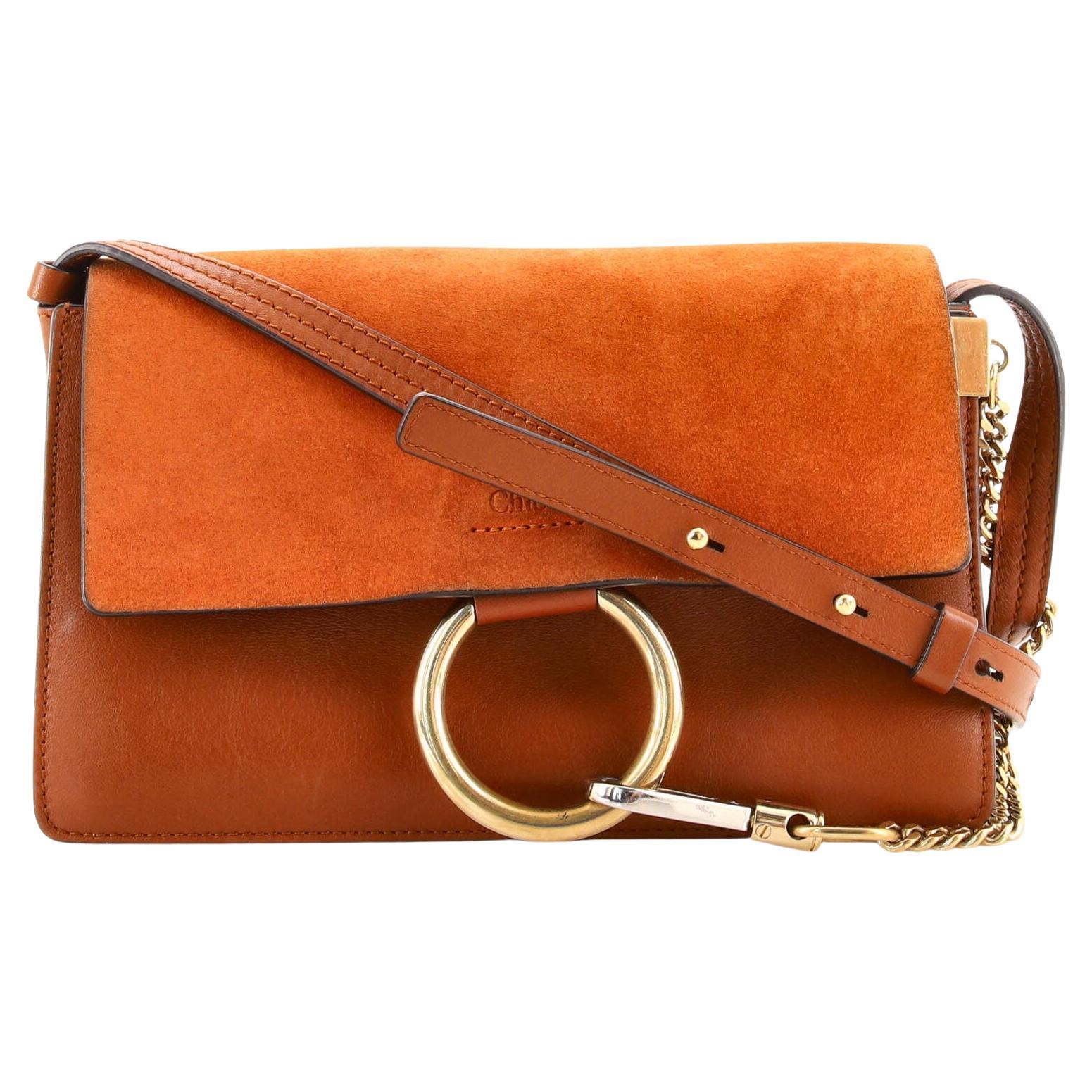 Chloe Faye Shoulder Bag Leather and Suede Small at 1stDibs