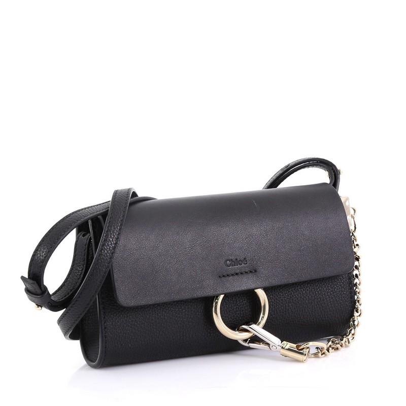 Black Chloe Faye Shoulder Bag Leather Mini