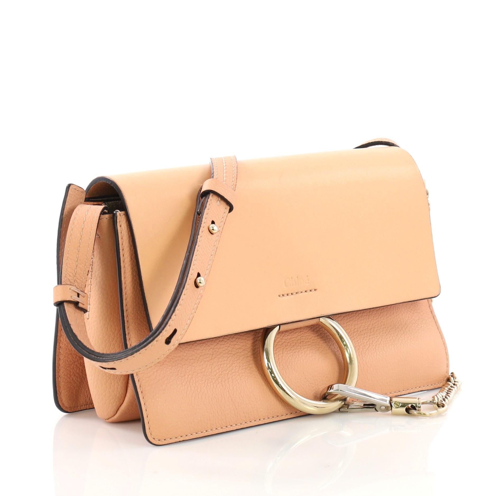 Chloe Faye Shoulder Bag Leather Small (Orange)