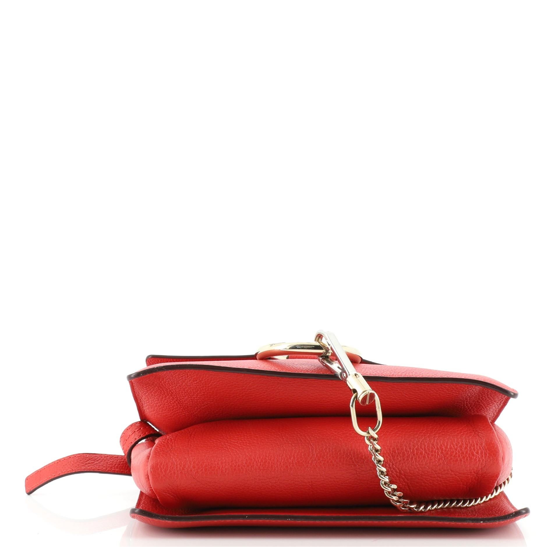 Red Chloe Faye Shoulder Bag Leather Small