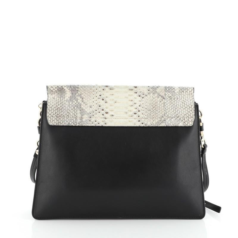 Chloe Faye Shoulder Bag Python Medium In Good Condition In NY, NY