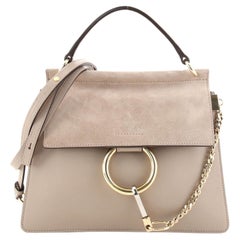 Chloe Faye Top Handle Bag Leather and Suede Small