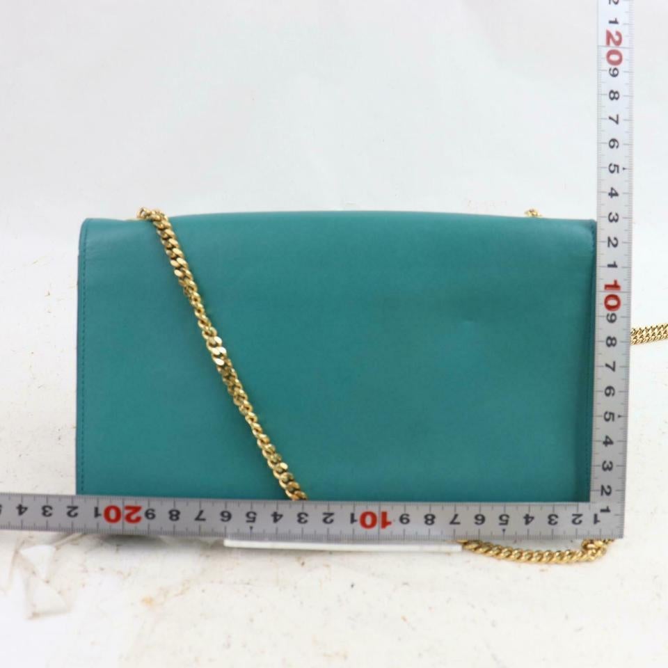 Chloé Flap Tricolor Chain Envelope 871267 Green Leather Cross Body Bag In Good Condition For Sale In Dix hills, NY