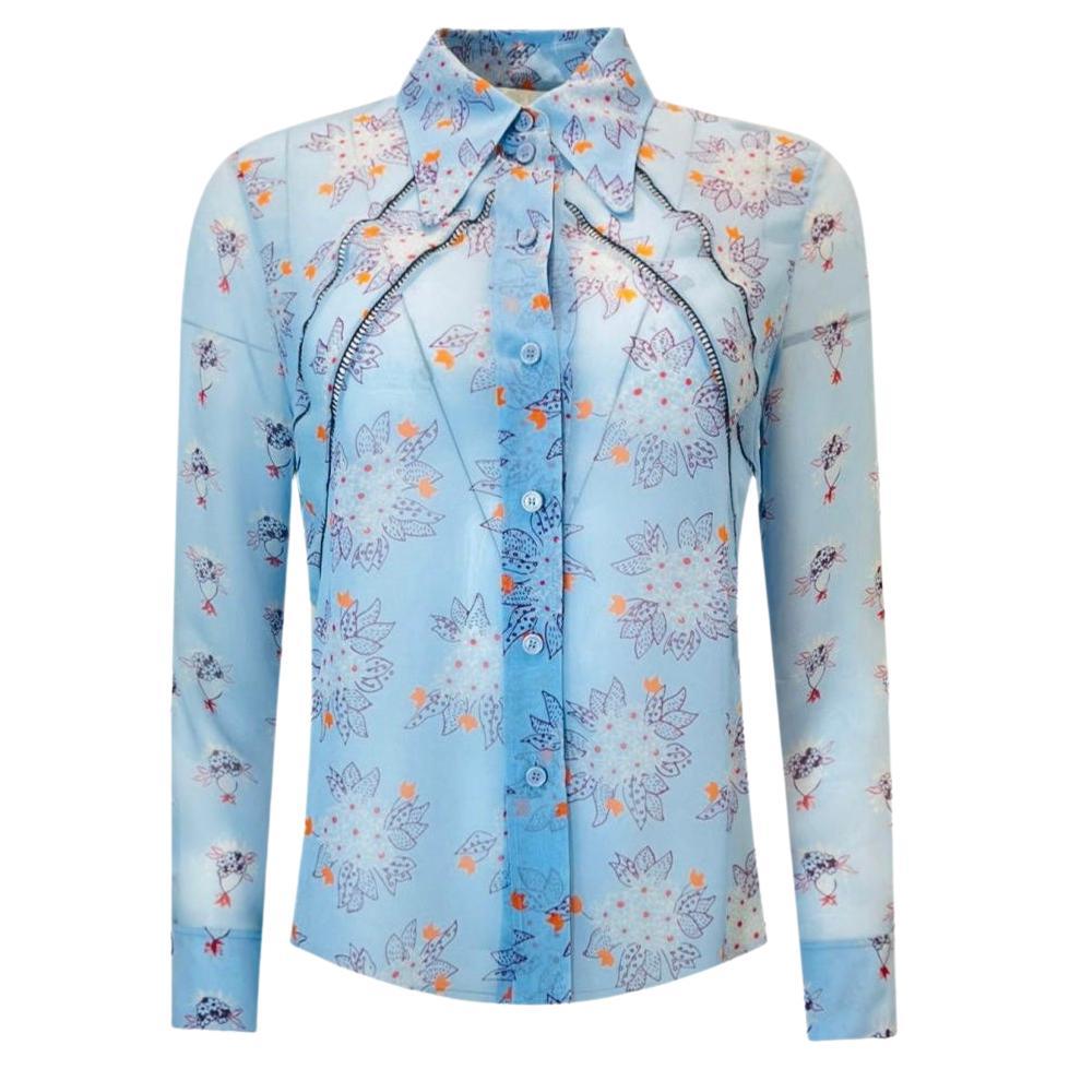 Chloe Floral Silk Shirt For Sale
