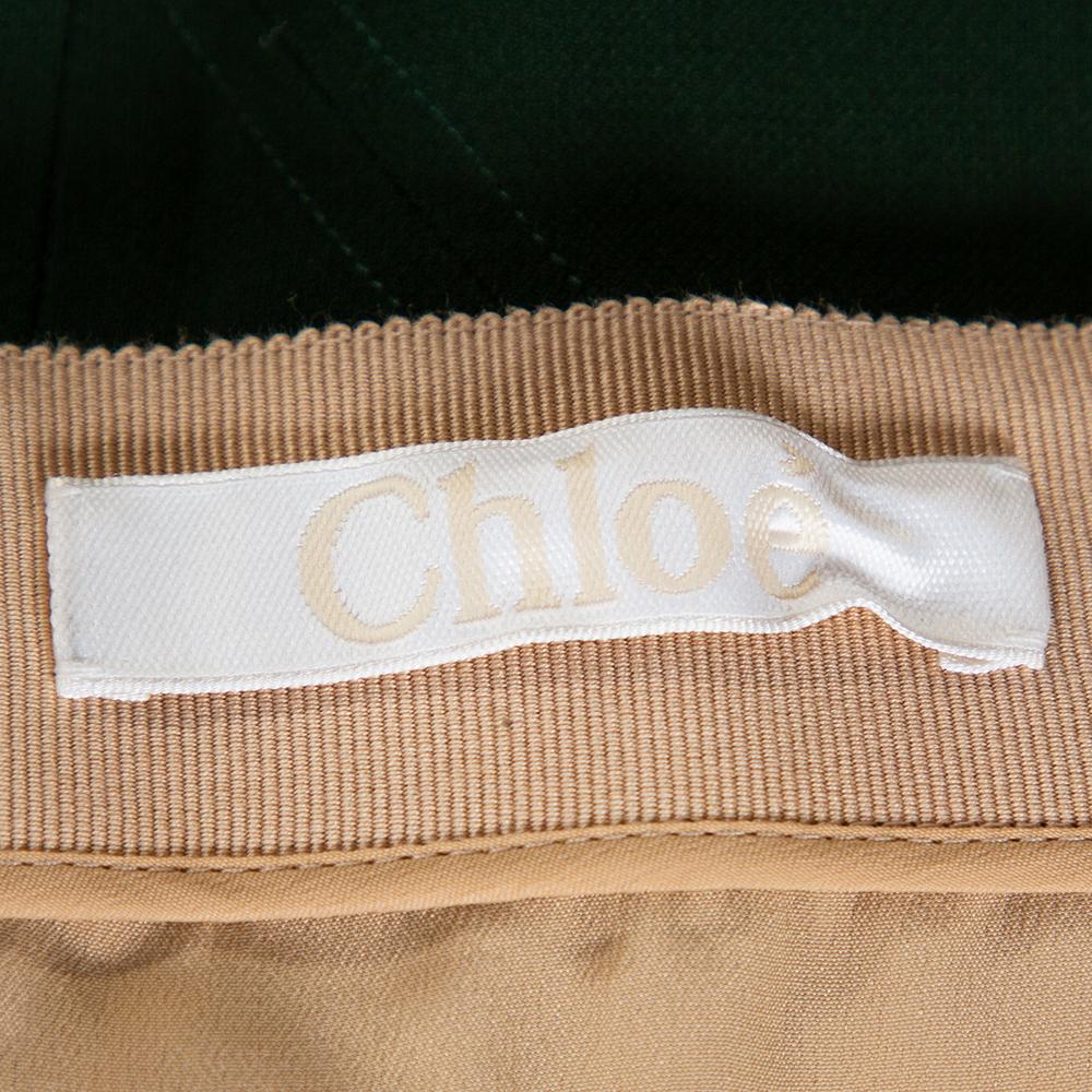 Women's Chloe Forest Green Crepe Flared Skirt M