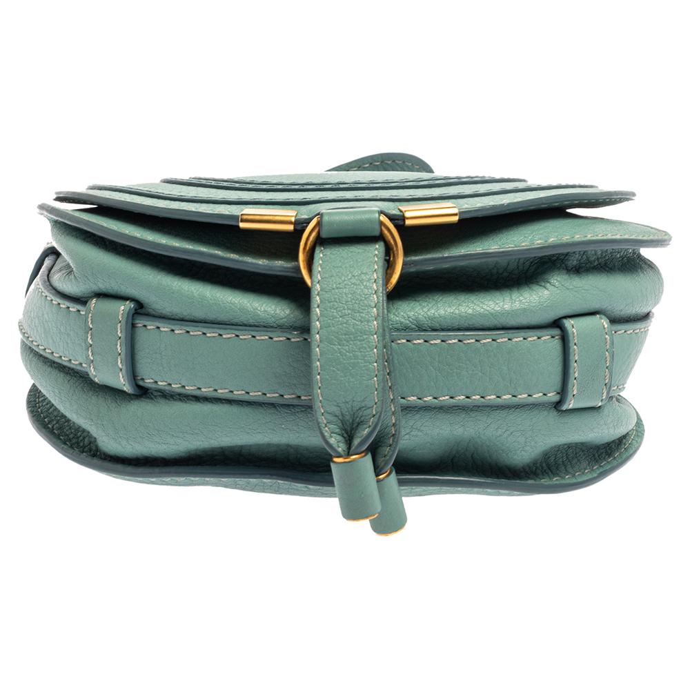 Donna Mini borsa a tracolla Marcie in pelle blu menta di Chloe
