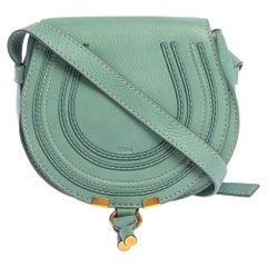 Mini borsa a tracolla Marcie in pelle blu menta di Chloe