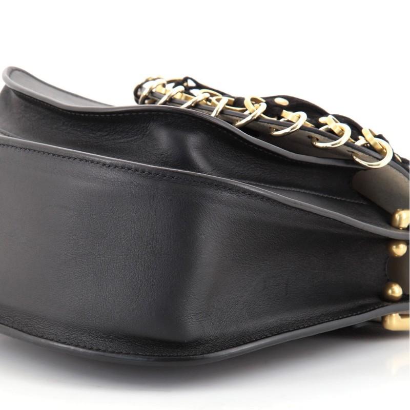 Black Chloe Fringe Hudson Bag Leather Small