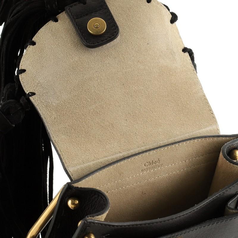 Chloe Fransen Quaste Hudson Tasche Leder Mini (Schwarz)