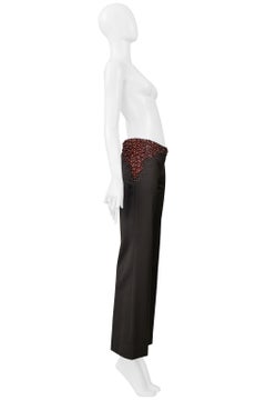 Chloe Fw 2001 Stella Mccartney Grey Pants With Pearl Detail