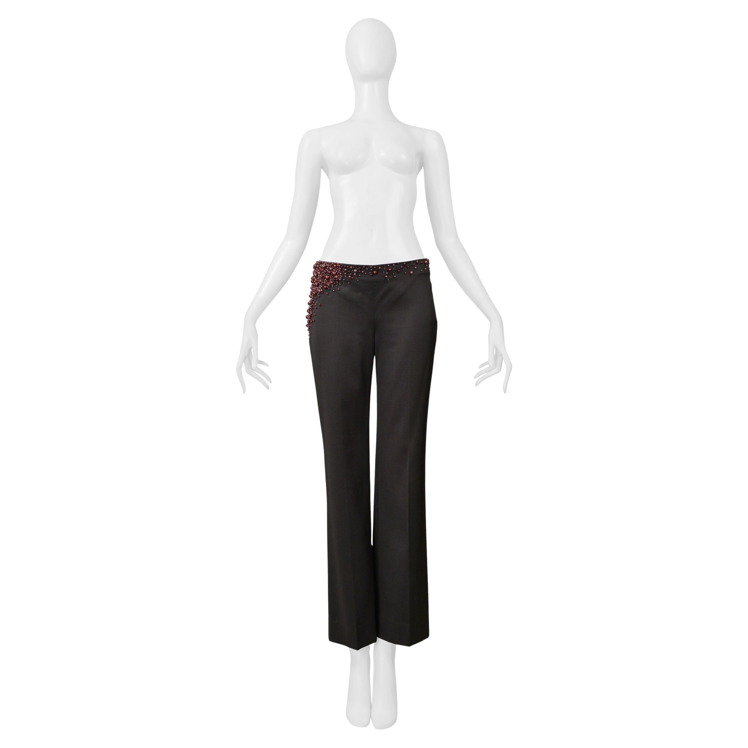 Chloe Hw 2001 Stella Mccartney Graue Hose mit Perlendetails