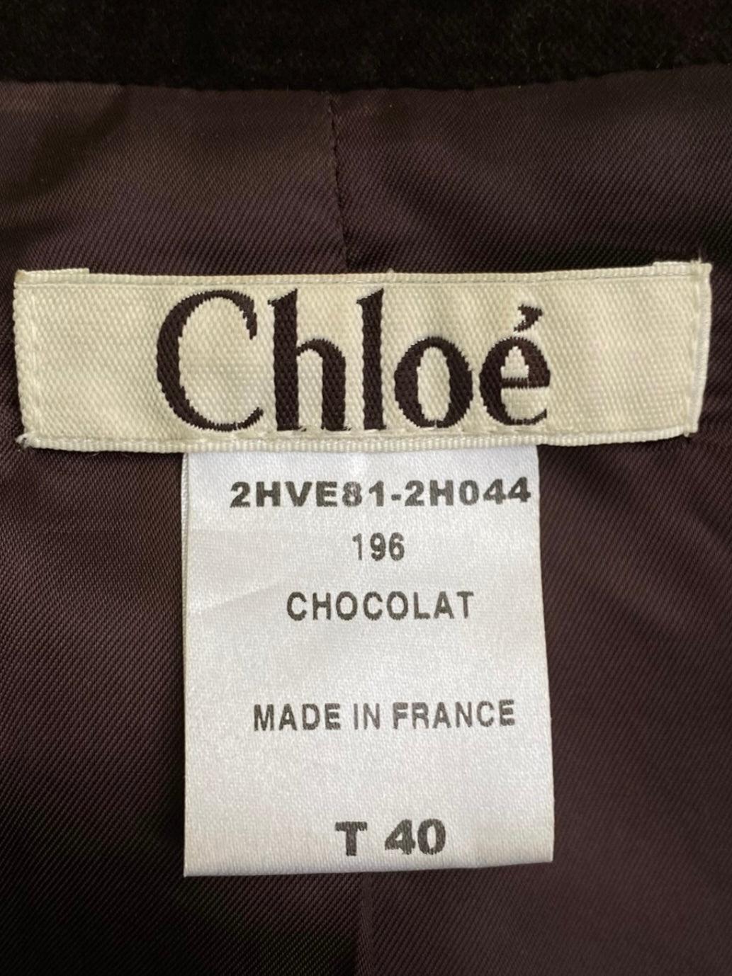 CHLOÉ FW2002 by PHOEBE PHILO BROWN VELVET & LEATHER JACKET 7