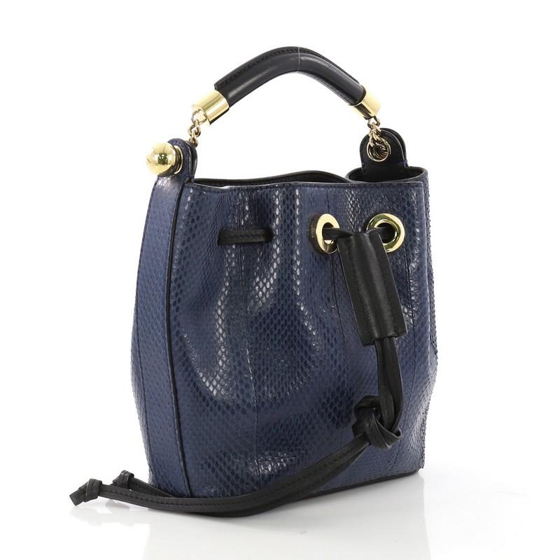 Black Chloe Gala Bucket Bag Python Small