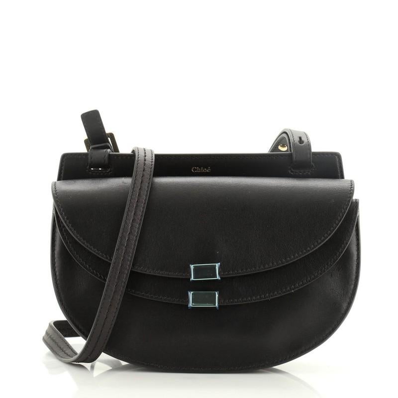Black Chloe  Georgia Crossbody Bag Leather Mini