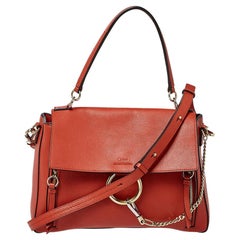 Chloe Ginger Brown Leather Medium Faye Day Top Handle Bag