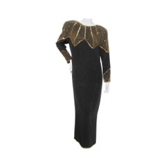 Chloé Gold Beaded Long Sleeve Dress Karl Lagerfeld Circa 1990’s