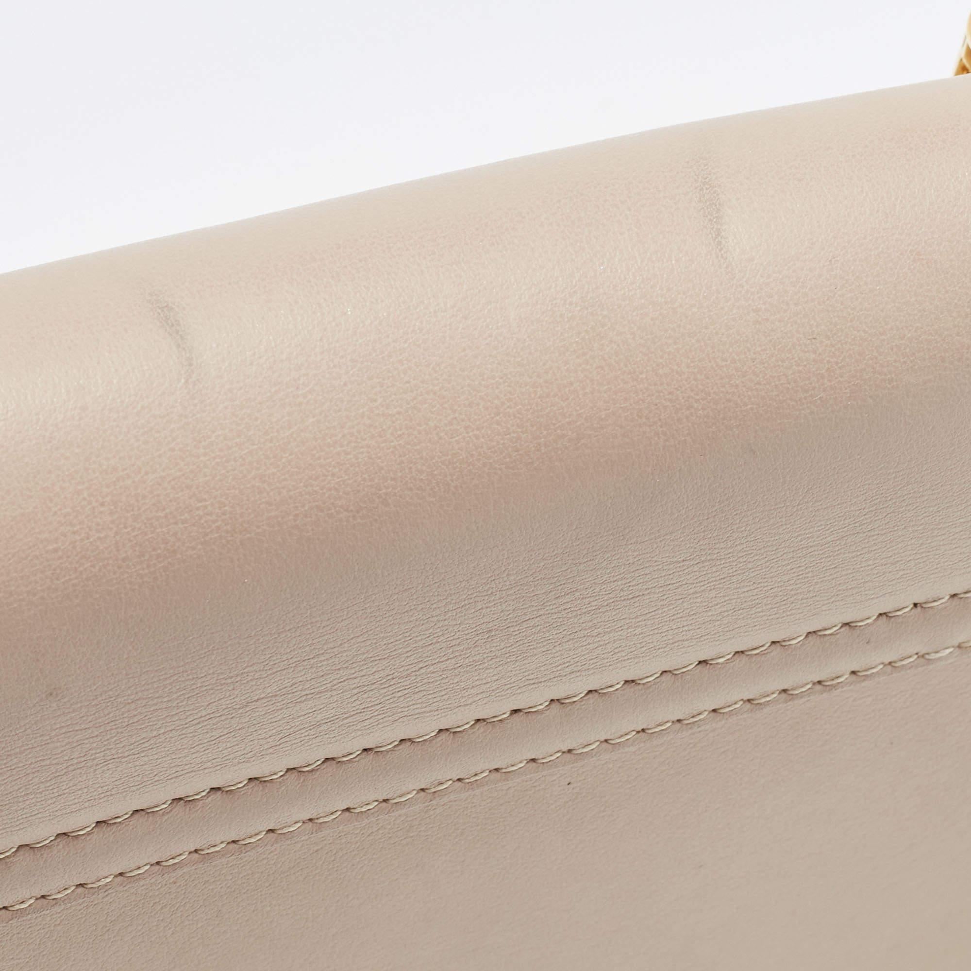 Chloe Gold/Beige Leather Small Drew Shoulder Bag 6