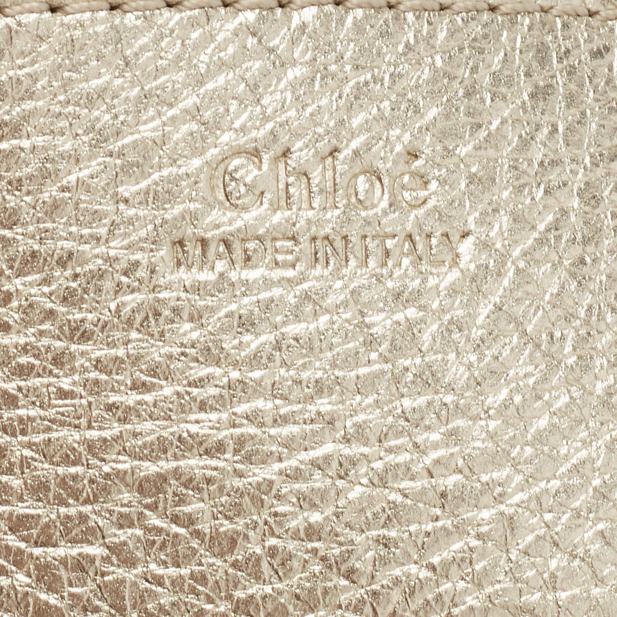 Chloe Gold/Beige Leather Small Drew Shoulder Bag 3
