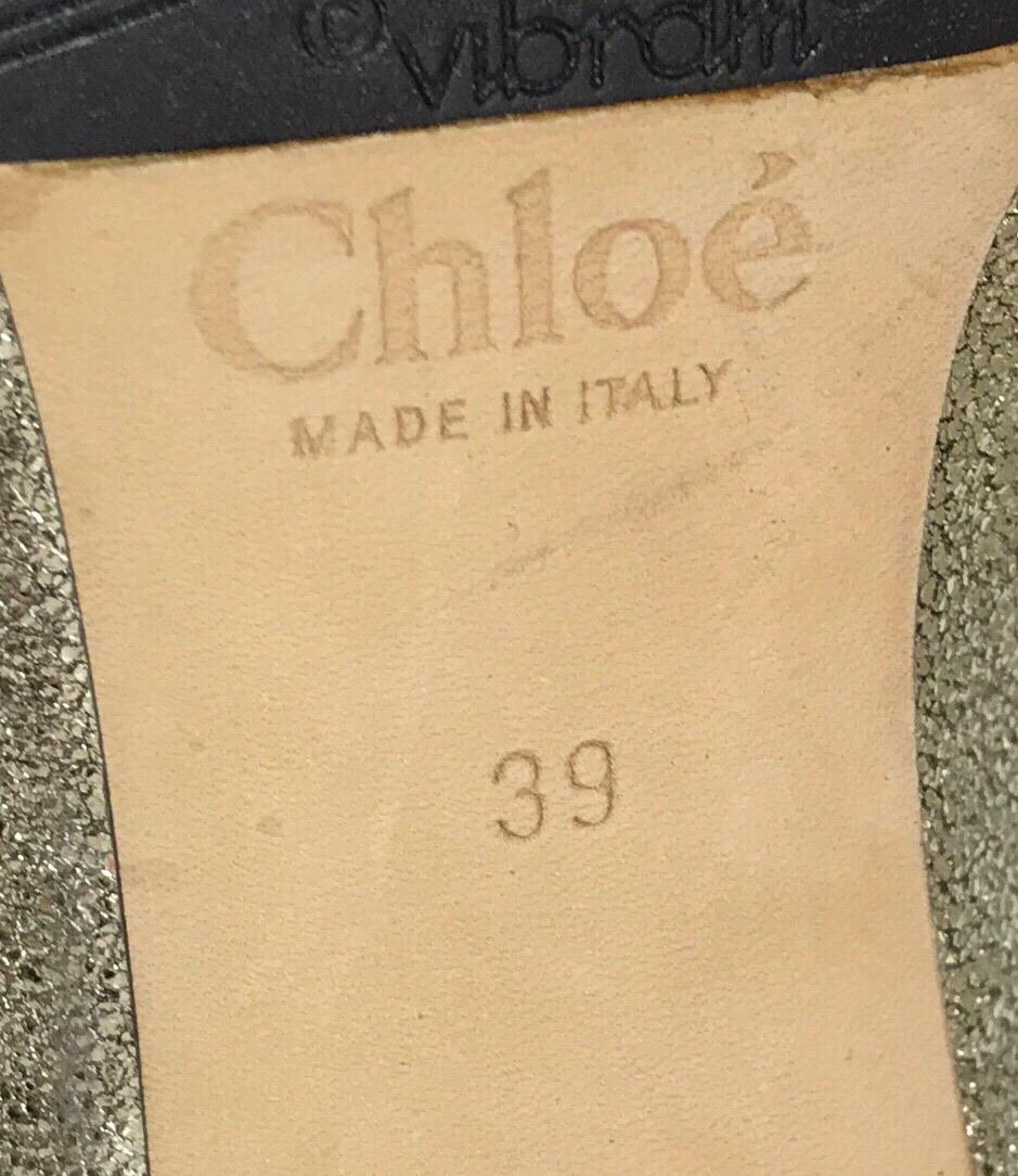 Women's Chloe Gold Block Heel w/ Scalloped Edge- 39