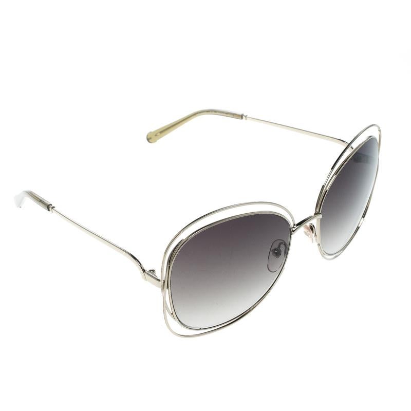 Chloe Gold/Green Gradient CE119S Round Oversized Sunglasses