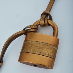 Chloe Gold Key And Padlock Keychain