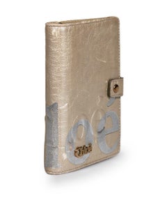 Agenda Chloé en cuir doré avec logo
