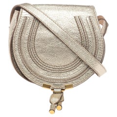 Chloe Gold Leather Mini Marcie Crossbody Bag