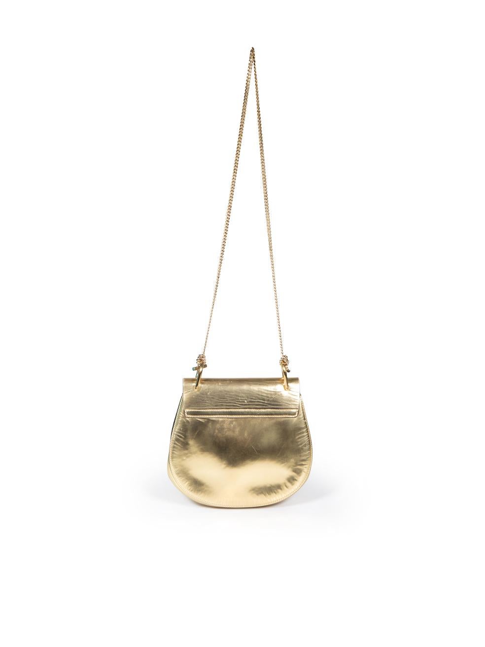 Chloé Gold Metallic Drew Crossbody Bag In Excellent Condition In London, GB