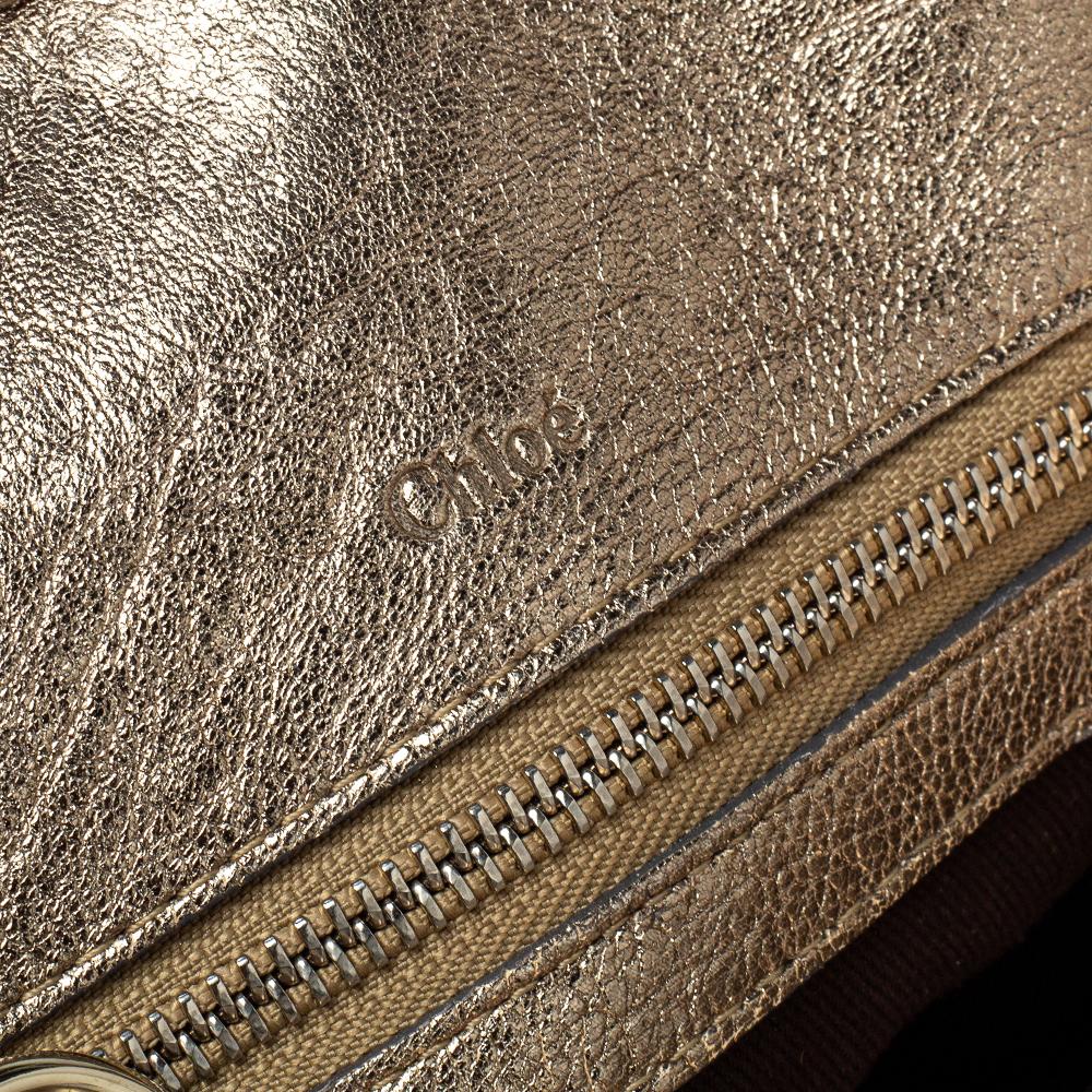 Chloe Borsa Heloise in pelle testurizzata oro 1