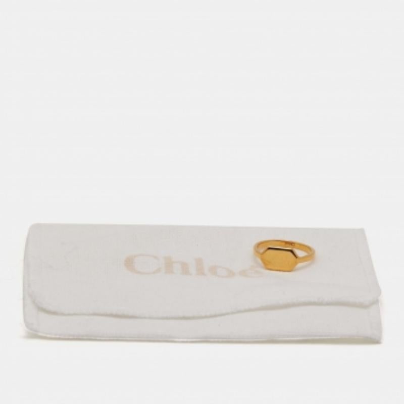 Chloe Gold Tone Ring Size 54 In Good Condition For Sale In Dubai, Al Qouz 2