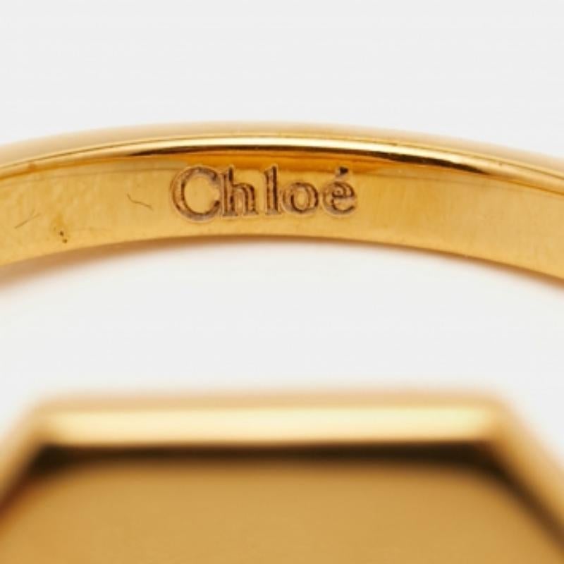 Chloe Gold Tone Ring Size 54 For Sale 2