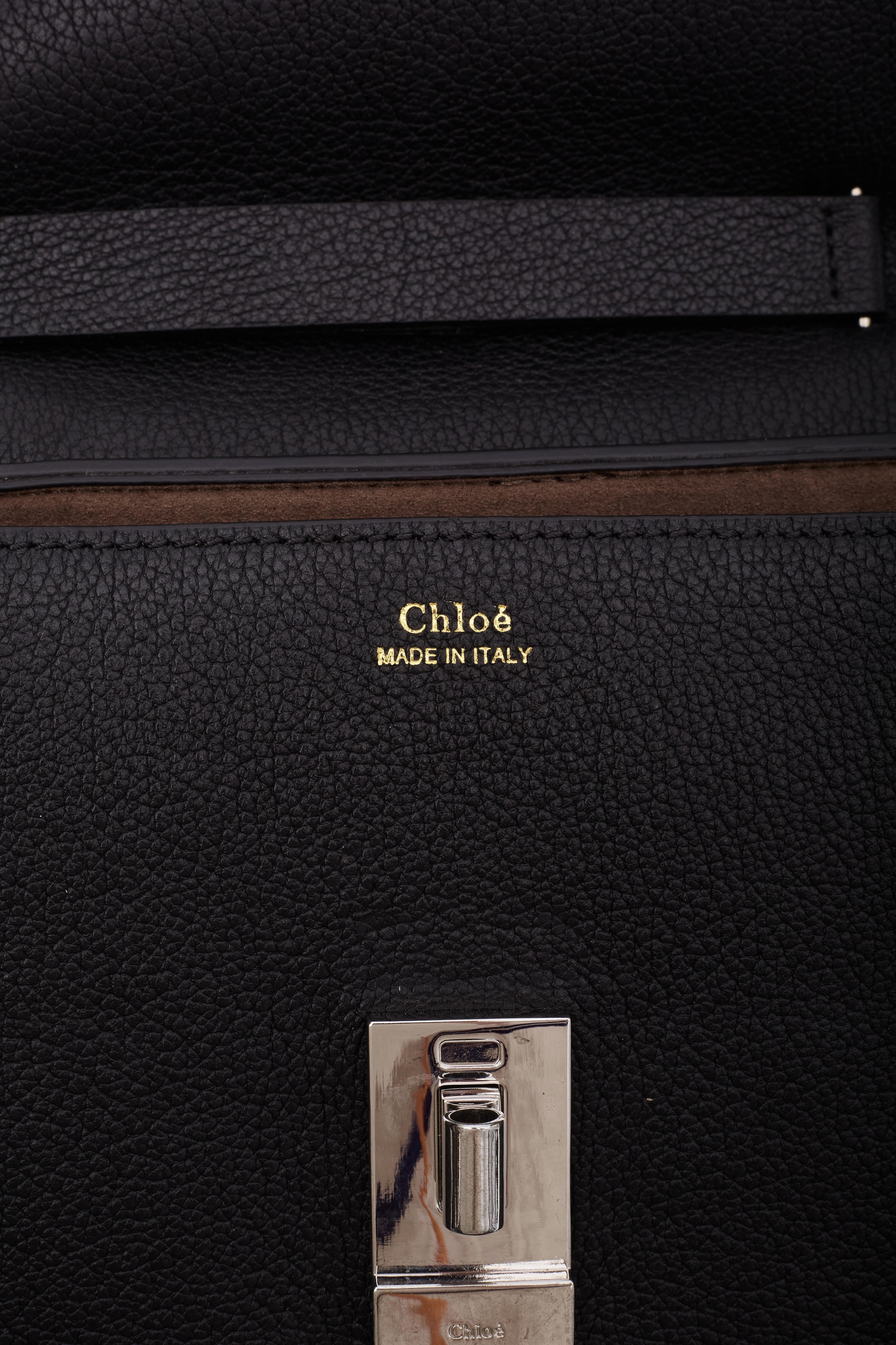 Chloe Grained Calfskin Drew Shoulder Bag Black For Sale 7