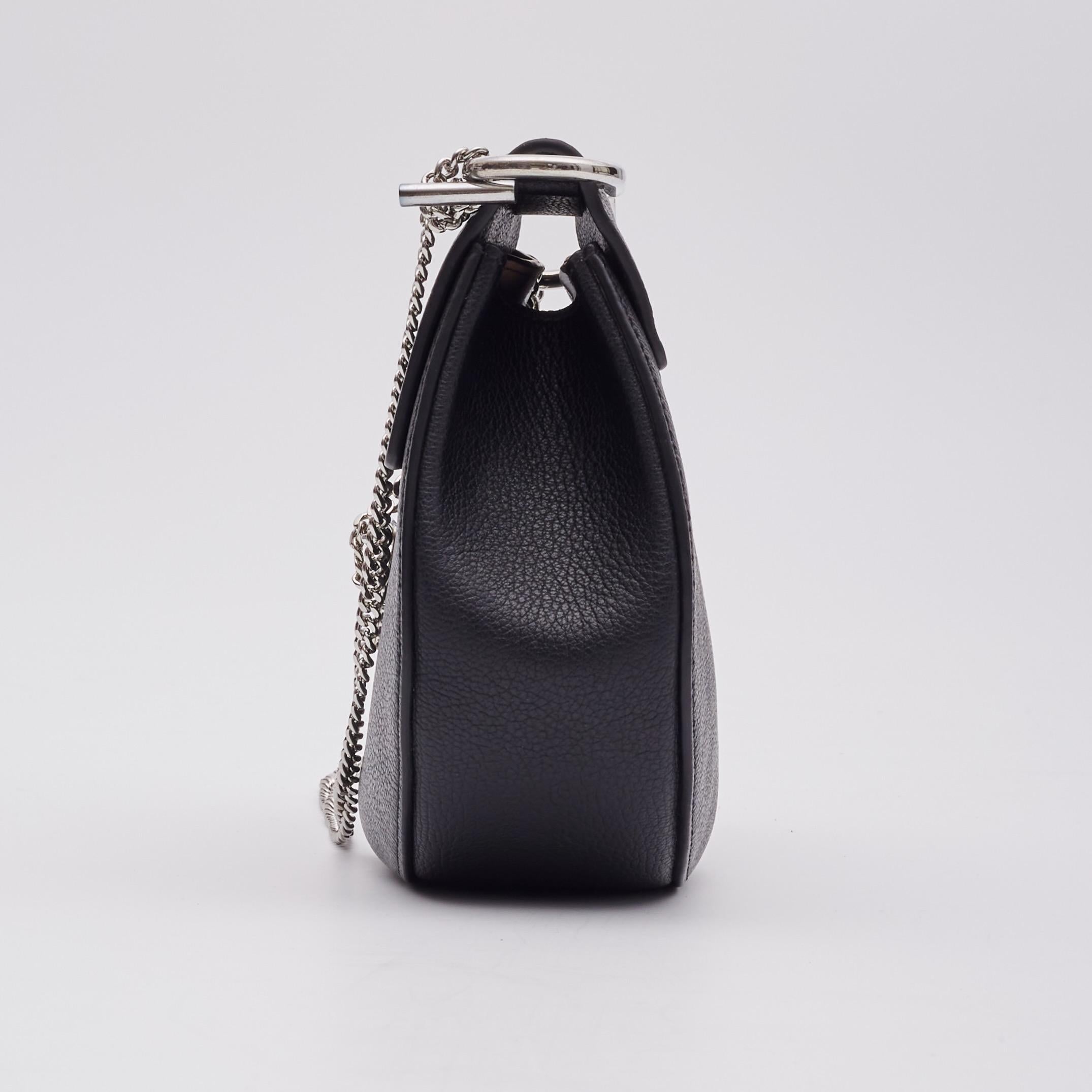 Women's or Men's Chloe Grained Calfskin Drew Shoulder Bag Black For Sale