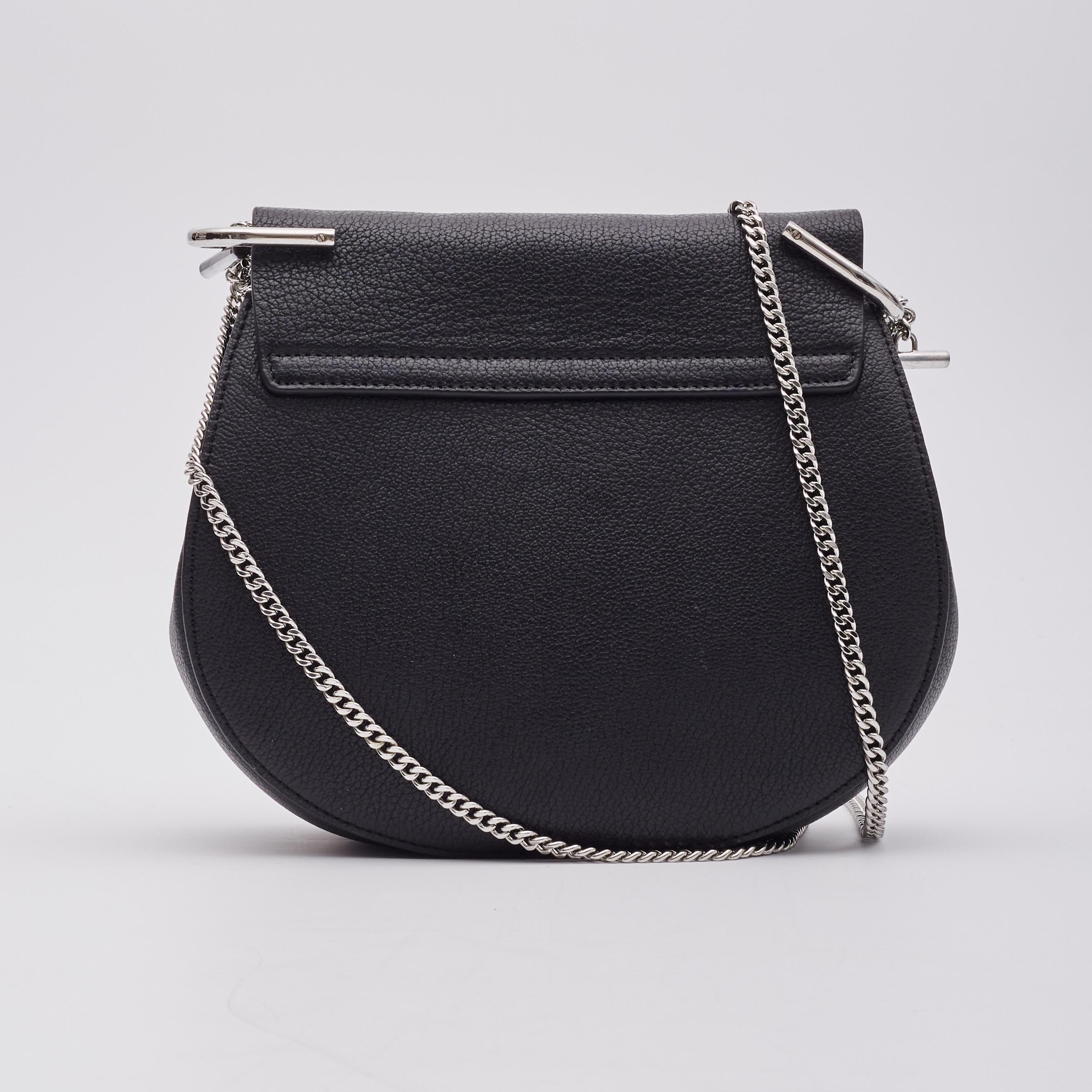 Chloe Grained Calfskin Drew Shoulder Bag Black For Sale 1