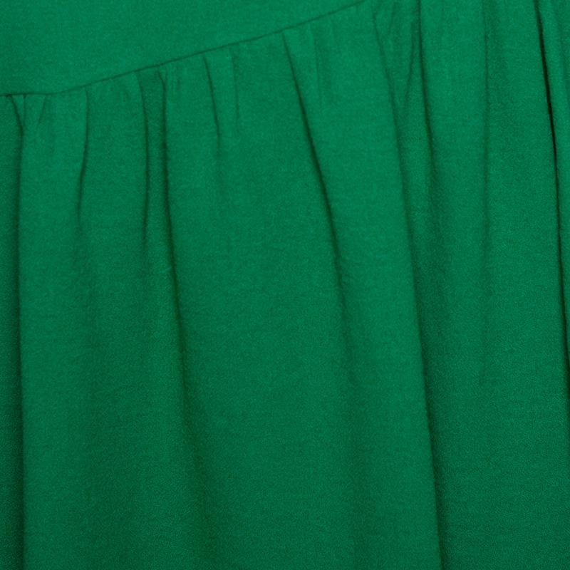 Chloé Grass Green Crepe Asymmetric Draped Midi Skirt M 1