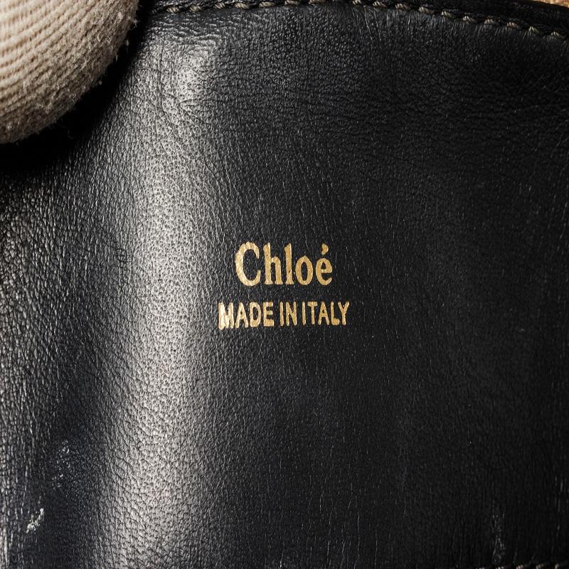 Chloe Gray Black Calfskin Leather Two-tone Baylee Medium Tote Bag 3