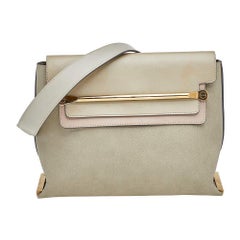 Chloe Green/Beige Leather Medium Clare Shoulder Bag