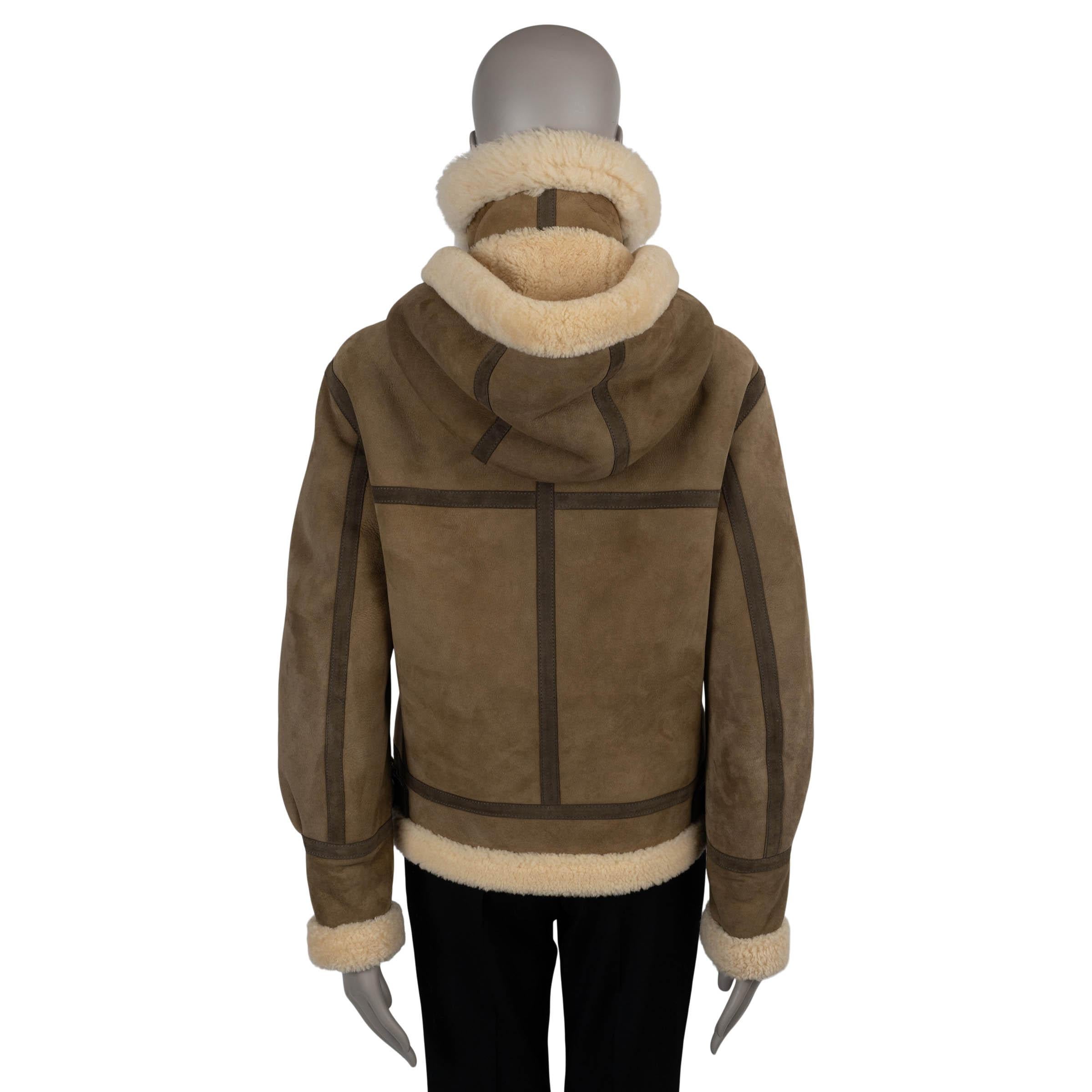 De las mujeres CHLOE Verde Beige ante 2021 SHEARLING Chaqueta bomber 38 S en venta