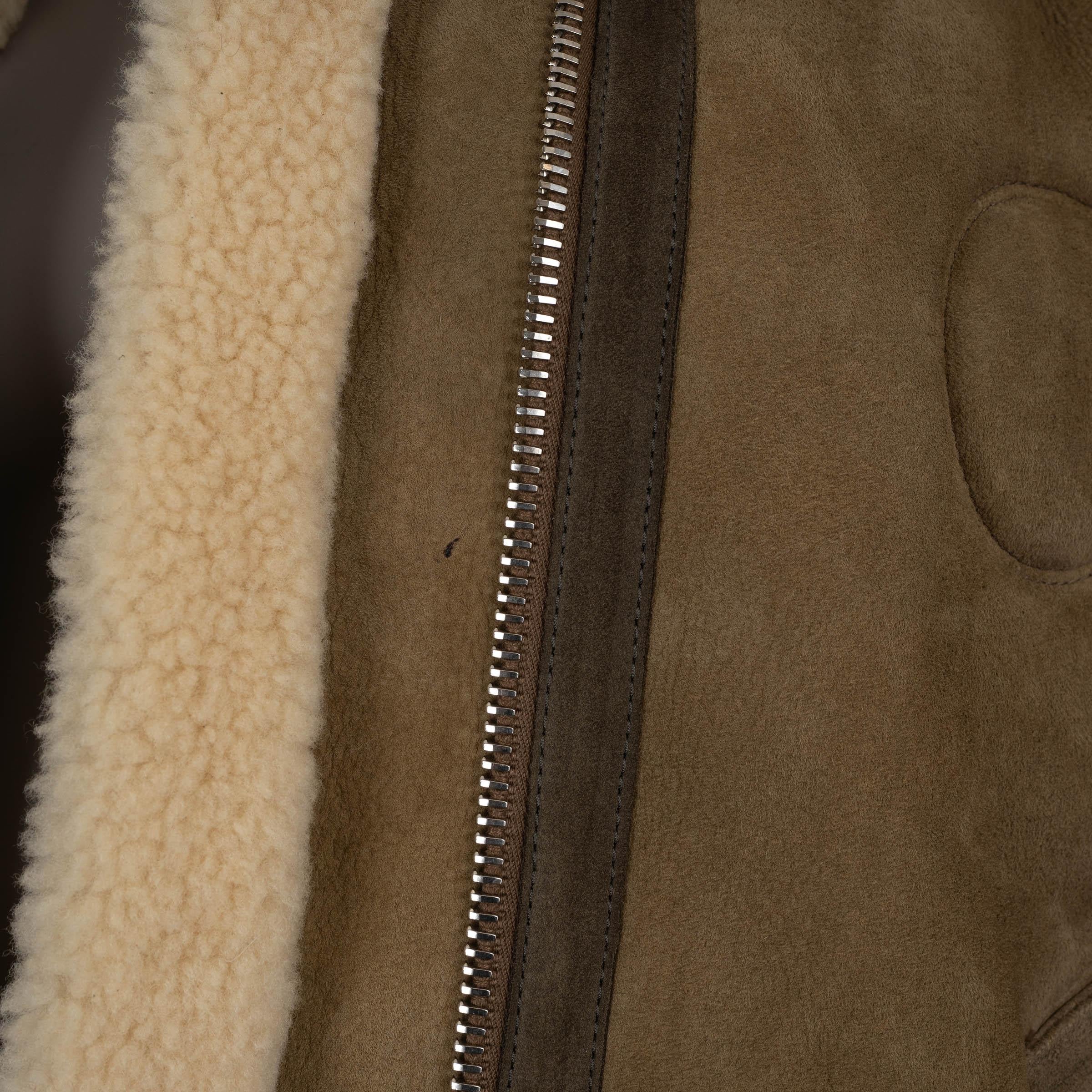 CHLOE Verde Beige ante 2021 SHEARLING Chaqueta bomber 38 S en venta 3