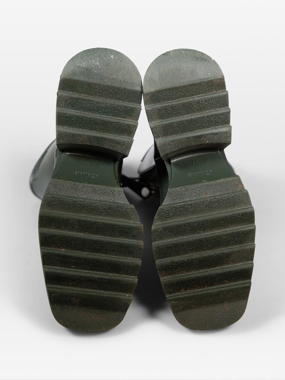 Chloé Green Betty Rain Boots Size IT 41 In Good Condition For Sale In London, GB
