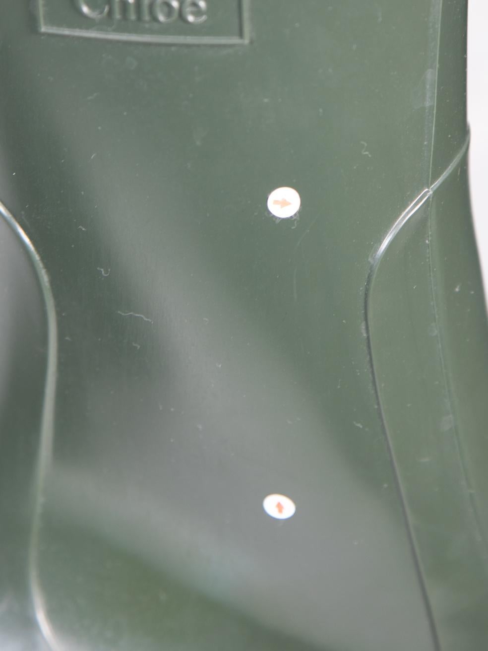Chloé Green Betty Rain Boots Size IT 41 For Sale 4