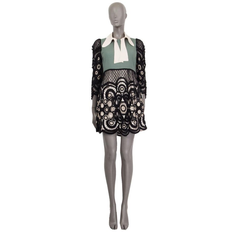 CHLOE green black COLOR BLOCK Lace 3/4 Sleeve Mini Dress 34 XXS For Sale at 1stDibs | chloe green dress, green chloe dress, green black lace dress CHLOE green black COLOR BLOCK Lace 3/4 Sleeve Mini Dress 34 XXS For Sale at 1stDibs | chloe green dress, green chloe dress, green black lace dress