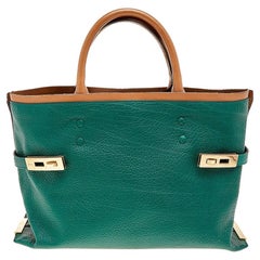 Chloe - Tote Charlotte in pelle verde/marrone