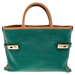 Used Chloe Green/Brown Leather Charlotte Tote