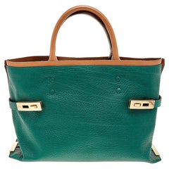 Chloe Green/Brown Leather Charlotte Tote