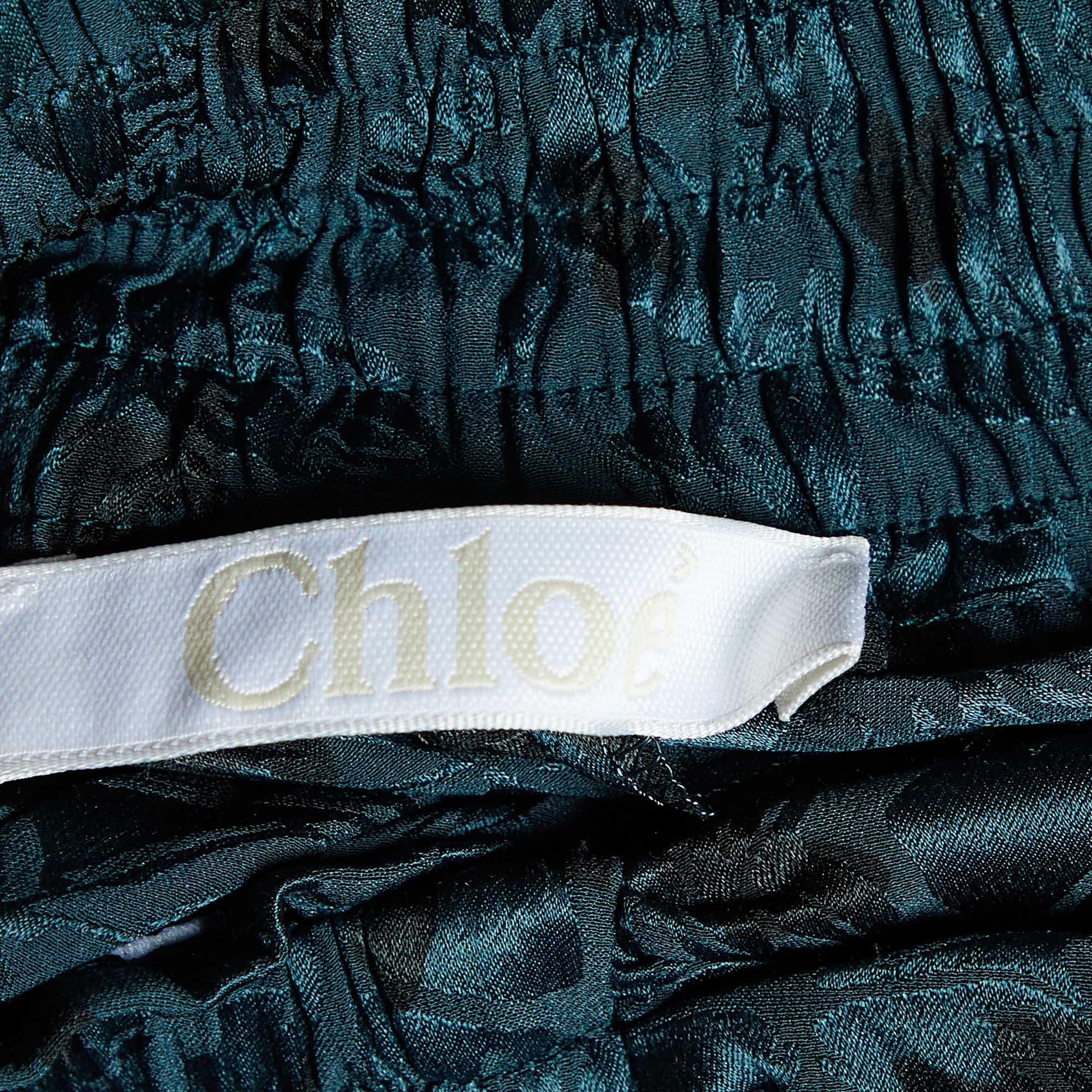 Pantalon en jacquard de soie imprimé papillon Greene & Greene M-One Bon état à Dubai, Al Qouz 2